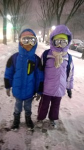 Heading home from  school  in the  snowy blizzard of 2015 