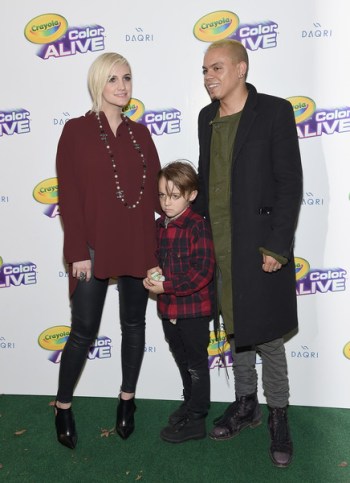 Ashlee Simpson Ross with her son Bronx and husband Evan Ross  