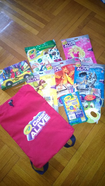 The SWAGGG bag. A big hit. Train ride home was all about coloring and  other kids on the train wanted  to know where to purchase