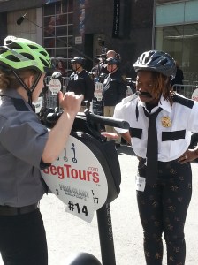 Getting my lesson  from my trainer.