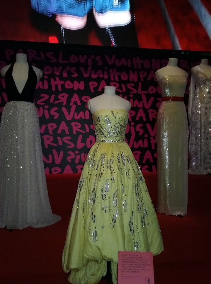 Louis Vuitton fashions are red carpet faves of Hollywood starlets -from the Volez, Voguez, Voyagez – Louis Vuitton exhibition in NYC -photo by @debrafrombrookly